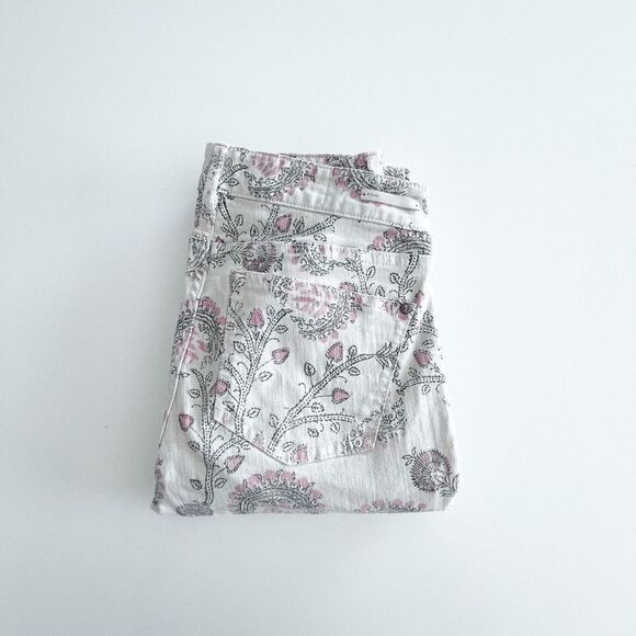 Anthropologie Pilcro and the Letterpress Womens Jeans Skinny Floral Print Cream - Picture 11 of 11